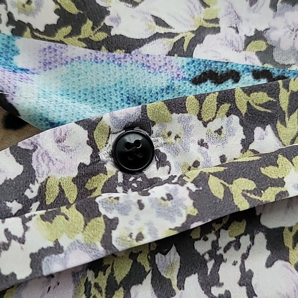 ASOS Oversized Colorful Multi Patterned Button Down Long Sleeve Blouse - Picture 7 of 10